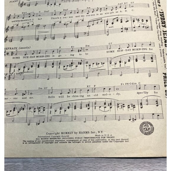 Some Sunday Morning Vintage Piano Sheet Music San Antonio Movie Errol Flynn 40s - Picture 3 of 6